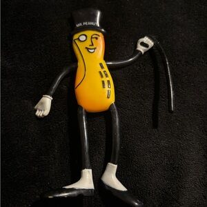 Planters Mr. Peanut Bendy advertising Toy Figure with Cane 6” Vintage 1991